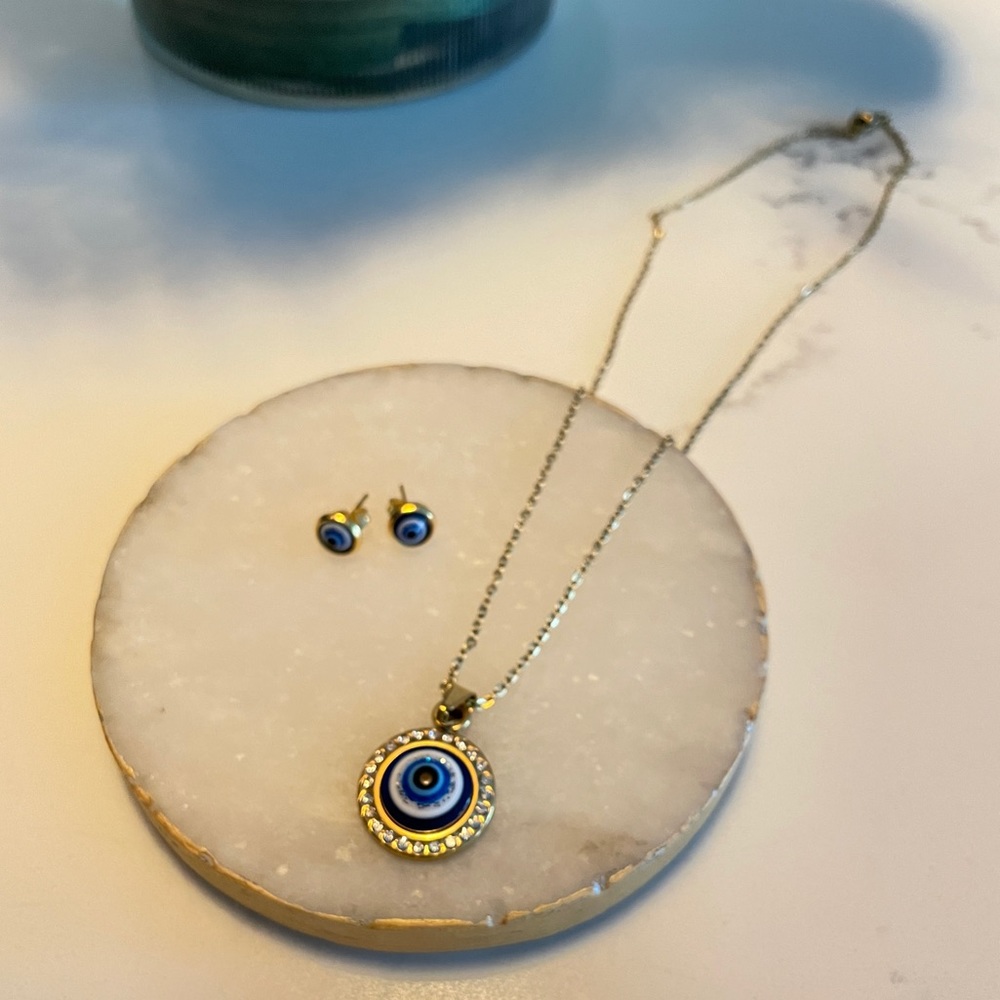 Turkish eye necklace set